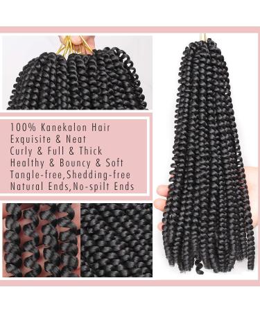 Xtrend 12 Inch 2 Pack Spring Twist Hair for Butterfly Faux Locks and Invisible Locs - Short Crochet Braids Hair Extension for Women - Synthetic Spring Curl Hair (1B) - Pack of 2 - Buy Online on GoSupps.com