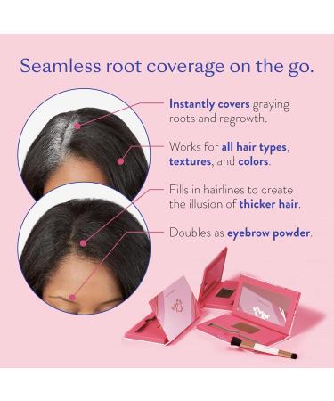 eSalon Root Touch Up & Brow Powder 5.2g - Cover Greys & Thicken Hair - Black - Buy Online on GoSupps.com