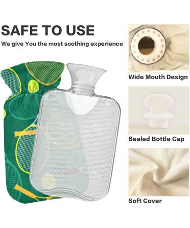 Tennis Ball Hot Water Bottle with Cover - 1L Pain Relief | BAP-Free for Bed Hand & Feet - Buy Online on GoSupps.com