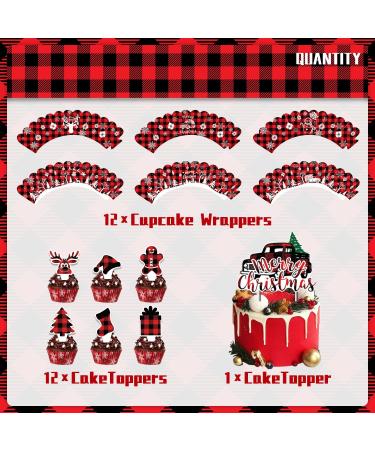 Norinoya 12Set Christmas Cupcake Toppers and Wrappers Merry Christmas Cake Topper for Christmas Eve Party Decorations Party Supplies Christmas-12 - Buy Online on GoSupps.com