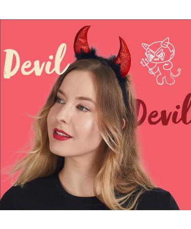 Spooktacular Creations Halloween Devil Horns Headband Demon Horns Headwear Red Devil Horns Red Devil Costume Accessories for Kids Women Men Halloween Costume Cosplay Party Halloween Party Favors - Buy Online on GoSupps.com