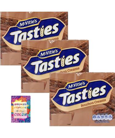Tasties Chocolate Biscuit Bourbon Creams Snack Pack 300g Packs x 3 UK Made - Buy Online on GoSupps.com