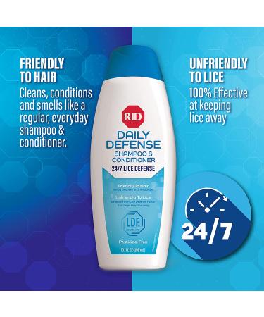 RID Daily Defense Lice Shampoo & Conditioner - 24/7 Protection Against Head Lice - 100% Effective - 10.1 oz - Buy Online on GoSupps.com