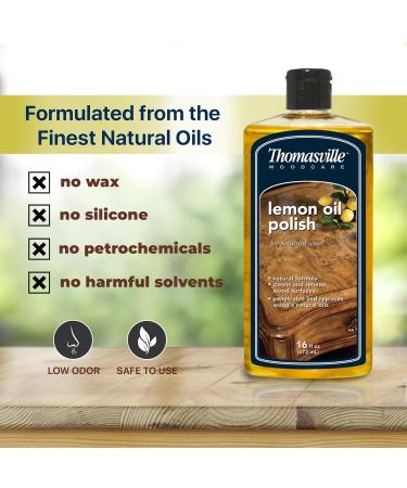 Thomasville Lemon Oil Polish - Natural Wood Cleaner & Furniture Polish | Cleans Restores & Protects Wood Surfaces - 16oz - Buy Online on GoSupps.com