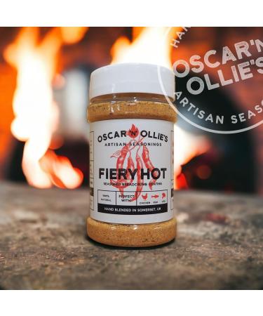 Oscar 'n' Ollies Fiery Hot BBQ & Grill Seasoning - 100% Natural Aromatic Breadcrumb Seasoning | Perfect Blend Of Spices For Amazing BBQ And Grill Dishes | Large Shaker Jar (220g) - Buy Online on GoSupps.com