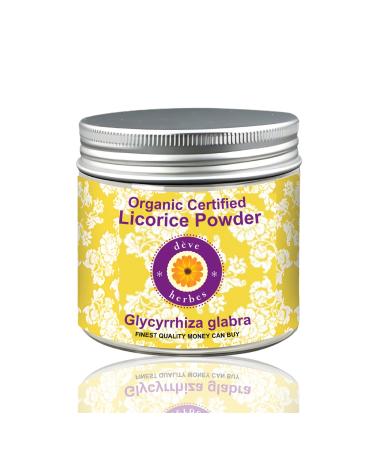 Deve Herbes Pure Licorice/Liquorice Powder (Glycyrrhiza glabra) Organic Certified Natural Therapeutic Grade 100gm, (3.5oz) 3.53 Ounce (Pack of 1)