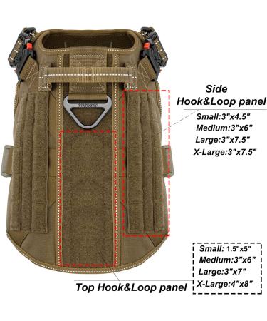 Icefang Tactical Dog Harness - Large, Reflective Brown - 2X Metal Buckle, MOLLE Vest with Handle, Front Leash Clip - No Pulling, Hook and Loop Panel - Best for Working Dogs - Buy Online on GoSupps.com