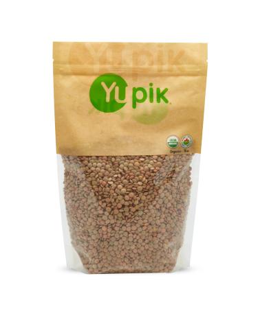Yupik Organic Green Lentils 1kg Non-GMO Vegan Gluten-Free Kosher Raw Source of Fiber Iron & Protein Fiber & Iron Ideal for Soups Salads & Plant-Based Meals 1 kg (Pack of 1)