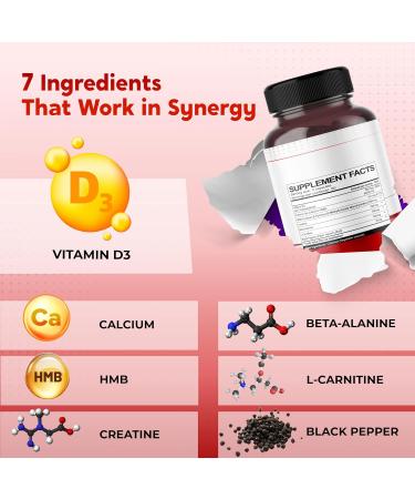 Ultra HMB with Vitamin D3 6000 IU -Supports Muscle Recovery Bone Health & Healthy Aging - Includes Creatine Beta-Alanine L-Carnitine - 150 Capsules 150 count (pack of 1) - Buy Online on GoSupps.com