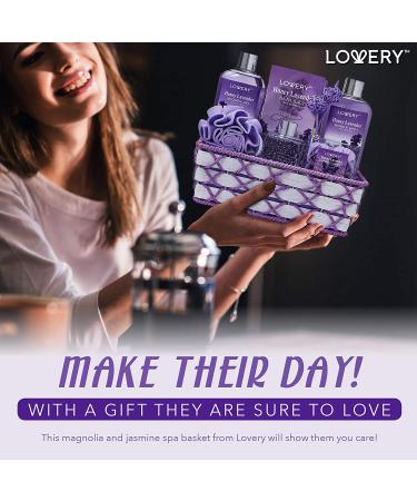 Honey Lavender Home Spa Gift Set for Women and Men - 13 Piece Bath and Body Basket with Essential Oil Diffuser, Soap Flowers, Bath Salts, Bubble Bath - Perfect Presents for Mom - Buy Online on GoSupps.com