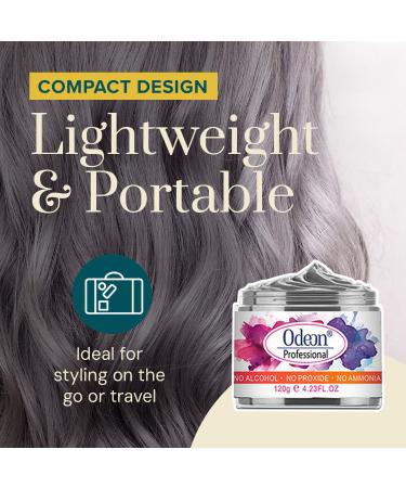 Odeon Temporary Hair Color Wax - Natural Washable Silver Hair Dye for Kids & Adults with Beeswax & Tea Tree Extract - Easy Application (4.23oz - Buy Online on GoSupps.com