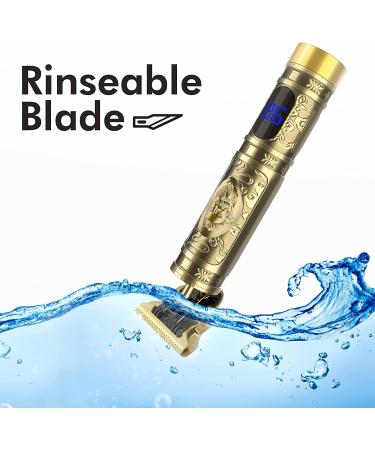 Vintage Gold Hair Trimmer for Men - Professional T Outliner Detailer Clippers | Cordless Barber Trimmer for Bald Head and Beard Edging - Buy Online on GoSupps.com