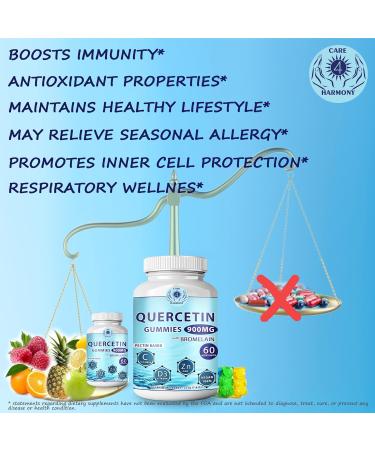 (3Pack) Quercetin Gummies - Quercetin with Bromelain Vitamin C + Zinc Vitamin D3 Chewable Quercetin 900mg Supplements - Quercetin for Kids and Adults (3) - Buy Online on GoSupps.com