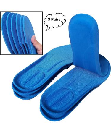 Memory Foam Shoe Insoles 3 Pairs for Work Boots, Sneakers, Running Shoes | Cushion Shock Absorbing Comfort Inner Soles for Men Women (Size Women 7.5-9.5 / Men 6.5-8.5) - Buy Online on GoSupps.com