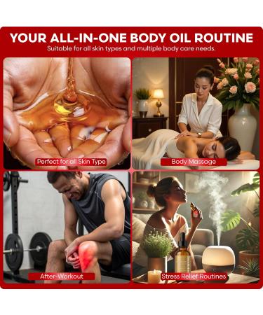 Brookstone Red Rose Multi-Use Essential Oil for Hair Face & Body - Deep Floral Rose Aroma Enriched with Rosehip Castor & Olive Oils (4 fl oz / 118 mL) - Buy Online on GoSupps.com