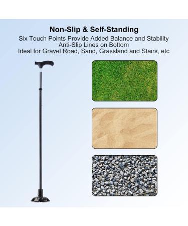 Supregear 6-Prong Non-Slip Rubber Cane Tip for 19mm Standard Walking Canes - Self Standing Replacement Accessory in Black - Buy Online on GoSupps.com
