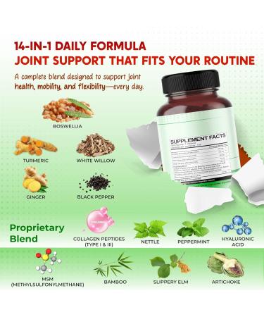 All-in-1 Boswellia Turmeric White Willow & Ginger Supplement Supports Joint Comfort Flexibility & Digestive Wellness 150 Capsules 150 count (pack of 1) - Buy Online on GoSupps.com