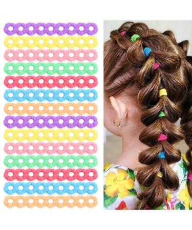 Midodo 100 pieces hair tie girl elastic hair tie mini hair bands small tender flowers rubber bands multi -colored girl ponytail holder for baby children