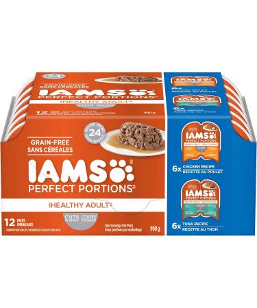IAMS Perfect PORTIONS Adult Wet Cat Food - Chicken CIG and Indoor Salmon Pat Variety Pack 75g & PERFECT PORTIONS Healthy Adult Wet Cat Food Cuts in Gravy - Chicken and Tuna 12CT Multipack 75g Tray Chicken and Tuna Wet Cat Food + Cat Food 75 g (Pack of 12) - Buy Online on GoSupps.com