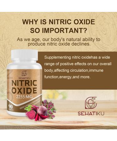 Buy Nitric Oxide Supplement 2255 MG | Heart & Circulation Booster | 6-in-1 Phytonutrient Blend | 90 Capsules - Buy Online on GoSupps.com