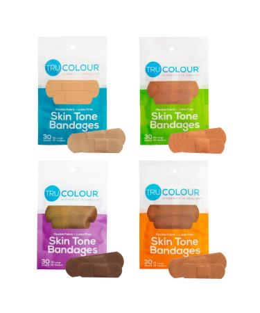 Skin Tone Bandages Variety 4 Bag Pack (120 Count)