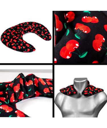 Cozy Cherry-Black Neck Pillow with Stand-Up Collar - Heat Pad & Cherry Stone Comfort - Buy Online on GoSupps.com
