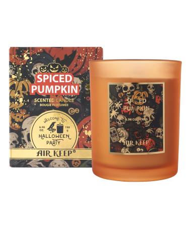 Fall Candle Spiced Pumpkin Candle - 6.98 oz Halloween Scented Candle for Home Aromatherapy Candle Gift Set for Women and Men Autumn Candle Long Burn time