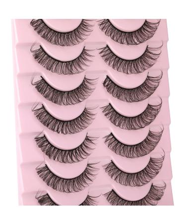 wiwoseo False Eyelashes Russian Strip Lashes Natural Look 3D Effect Wispy Fluffy Curly 15MM Lashes 10 Pairs Pack A-D-14MM-i