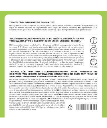 Alpi Investment OOD Birch leaf tea 250g from Alpi Nature loose birch tea birch leaves dried and cut for preparing birch tea birch leaf tea and herbal tea - Buy Online on GoSupps.com