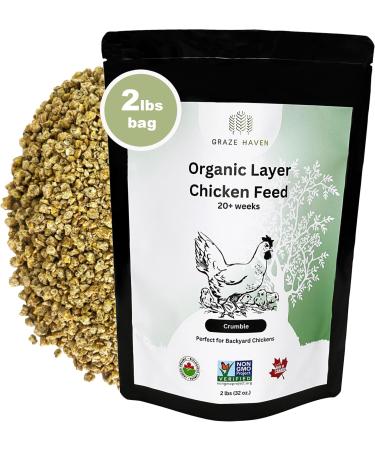 Graze Haven Layer Chicken Feed 2lbs - Organic Non-GMO Antibiotic-Free | Better Eggs Optimal Nutrition | High Protein Eco-Friendly | Made in Canada 907 g (Pack of 1) - Buy Online on GoSupps.com