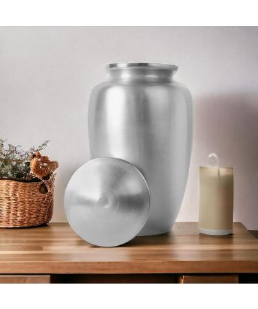 Cremation Urn for Adult Ashes Pewter Urn for Human Ashes Cremation Urns for Human Ashes Metal Hand Painted Burial and Funeral Cremation Urn With Elegant Finish - 10 Inch (25 CM) - Silver 10" Plain Silver - Buy Online on GoSupps.com