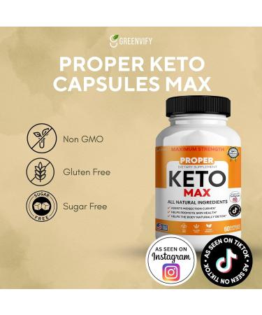 GREENVIFY Proper Keto Max Dietary Supplement Maximum Strength All Natural Ingredients 60 Capsules 30-Day Supply Supports Skin Health and Natural Detox (3) - Buy Online on GoSupps.com
