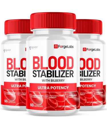 (3 Pack) Forge Labs Blood Stabilizer Capsules Official ForgeLabs Blood Support Pills with All Natural Ingredients Forgelabs Max Strength Supplement with Ultra Potency for Women & Men (180 Capsules)
