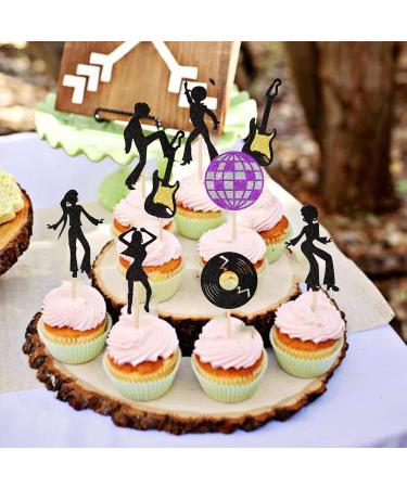 Rsstarxi 24 Pack 70's Disco Dancing Cupcake Toppers Glitter 80's Disco Dancer Cupcake Picks 70's 80's Disco Cake Decorations for Music Ball Disco Theme Wedding Birthday Party Decorations Design 1 - Buy Online on GoSupps.com