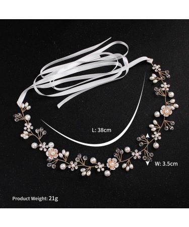 Bridal Hair Vine Crystal Pearls Flower Wedding Headpiece for Bridesmaids - Buy Online on GoSupps.com