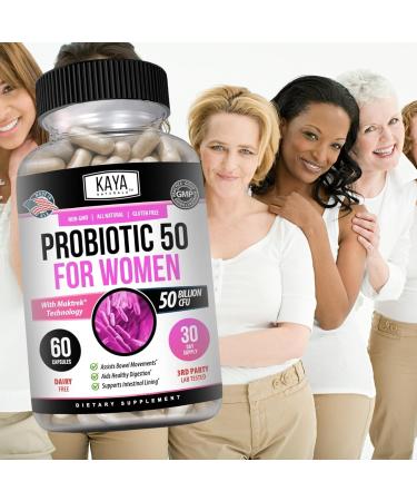 Kaya Naturals Probiotic 50 Billion CFU - Probiotics for Women Probiotics for Men and Adults Natural - Gut Health & Immune Support Supplement - Provides Digestive Support - 60 Vegetable Capsules 60 Count (Pack of 1) - Buy Online on GoSupps.com
