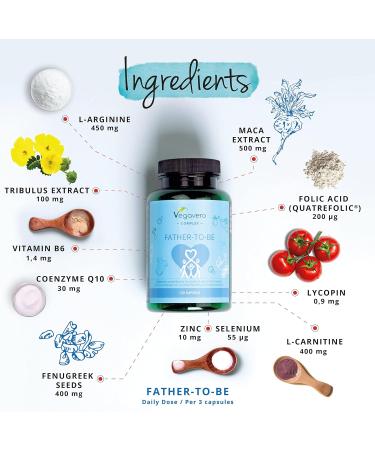 Male Fertility Supplement | Vegavero | 120 Capsules | Conception Vitamins for Men with Maca, Tribulus, Zinc, L-Arginine & More | Vegan - Buy Online on GoSupps.com