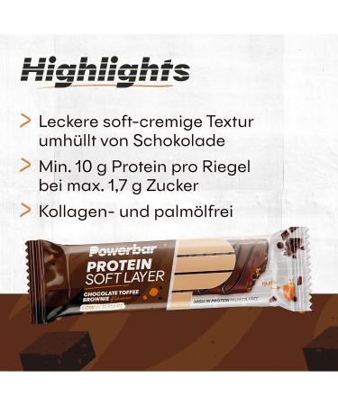 Powerbar Protein Soft Layer Chocolate Toffee Brownie 12x40g | High Protein Snack | Palm Oil Free | International Shipping Available - Buy Online on GoSupps.com