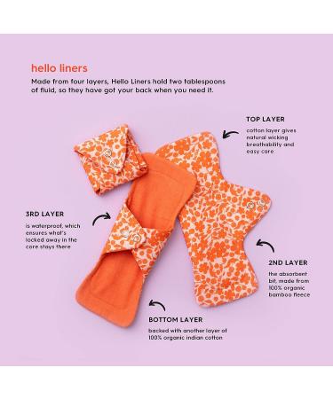 Hello Cup Reusable Menstrual Liners - Organic Eco-Friendly Absorbent (6 ct) - Buy Online on GoSupps.com