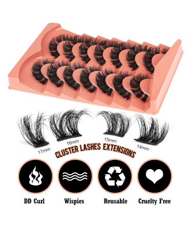 Alphonse D Curl Faux Mink Fluffy False Eyelashes | DIY Cluster Lashes | Natural Wispies | 7 Pairs Pack | Style A - Buy Online on GoSupps.com