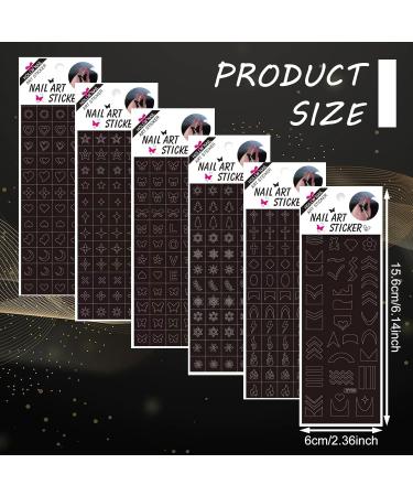NICENEEDED Airbrush Nail Stickers Nail Stencils French Nail Decals Printing Template Stencil Tool Hollow 3D Self-Adhesive Design Butterfly Star Heart Cross DIY Nail Art Manicure Charms Decoration - Buy Online on GoSupps.com