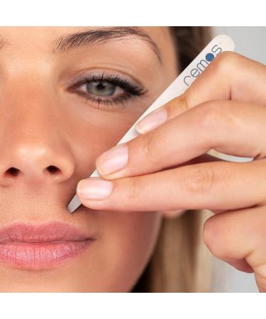 REMOS Stainless Steel Eyebrow Tweezers - Straight Tip 9.5 cm | Precision Grooming Tool for Perfect Brows - Buy Online on GoSupps.com