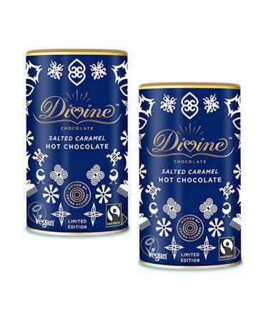 2x Divine Vegan Salted Caramel Hot Chocolate Gift Sets | Vegan Hot Chocolate | Christmas Gifts | Stocking Fillers | Christmas Gifts For Women | Gifts For Men | Vegetarians & Vegan 300g
