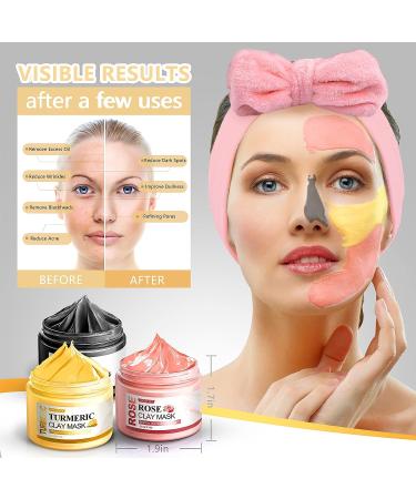 5-Piece Face Mask Set for Deep Pore Cleansing with Turmeric, Vitamin C, Dead Sea Mud, and Rose Clay Masks Ideal Skincare Gift for Women - Buy Online on GoSupps.com