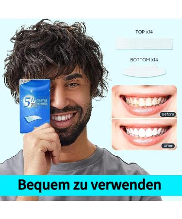 Whitening Strips - 28 Stripes for White Teeth Safe Enamel Whitening Non-Sensitive Tooth Bleach Removes Stains | 14 Sessions - Buy Online on GoSupps.com