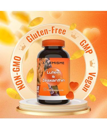 ATLEMISME Lutein Gummies (60 Gums). Gummies for Eyes with Lutein (28.5 mg) Zeaxanthin and Vitamin A (30 Day Pack) Orange Flavor Vegan Non-GMO Gluten-Free Supports Eye Health - Buy Online on GoSupps.com