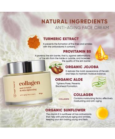 Angel Natural Collagen Face Cream - Anti-Wrinkle & Skin Tightening Moisturizer | Korean Skincare Anti-Aging Firming Vitamin E & B5 | 50g / 1.7oz - Buy Online on GoSupps.com