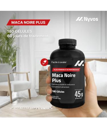 Maca Plus Testosterone Homme 45.000 mg quivalents de Maca Noire (Extrait 100:1) Arginine Taurine Vitamine B6 180 G lules. V gan Sans Gluten ni Lactose. nergie Vitalit Sommeil R parateur - Buy Online on GoSupps.com