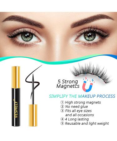 VESHELY Magnetic Eyelashes & Eyeliner Kit â€“ 10 Pairs 3D6D Natural Look, Waterproof & Easy to Remove - Buy Online on GoSupps.com