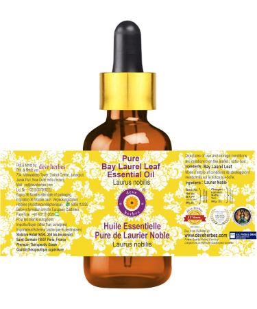 Deve Herbes Pure Bay Laurel Leaf Essential Oil (Laurus nobilis) with Glass Dropper Steam Distilled 30ml (1 oz) - Buy Online on GoSupps.com